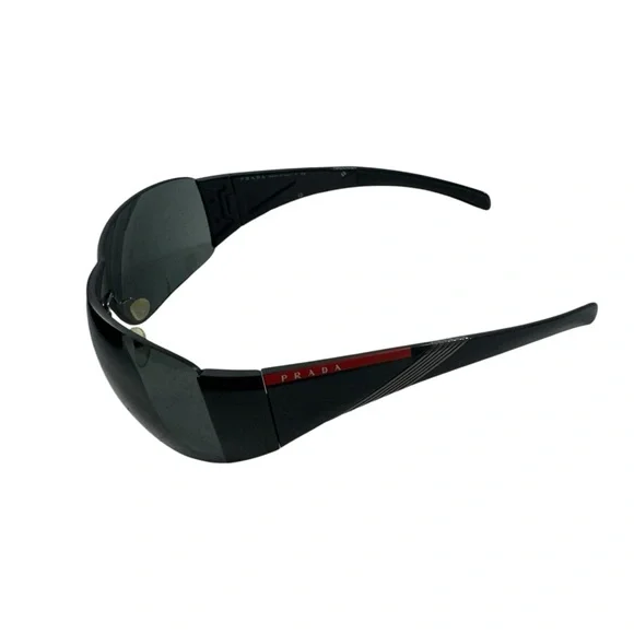 Prada SPS07H 1AB-1A1 Shield Sunglasses Black/Red - Picture 6 of 13